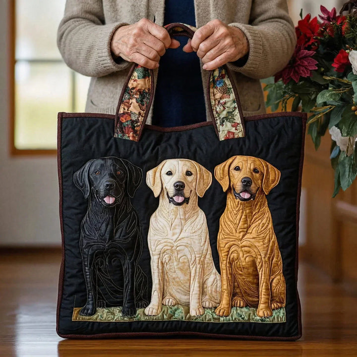 Quiltad väska – Tre labradorer