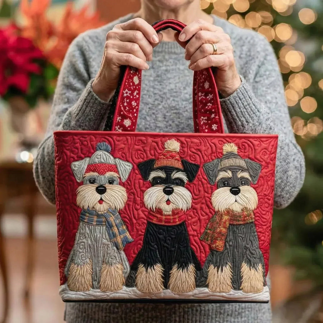 Quiltad väska – Schnauzer trio