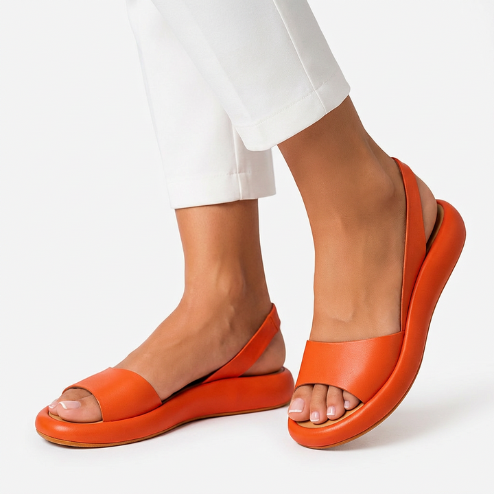 Evie™ | Antisklid Peep-Toe Sandaler – Stilren Stabilitet och Extrem Komfort
