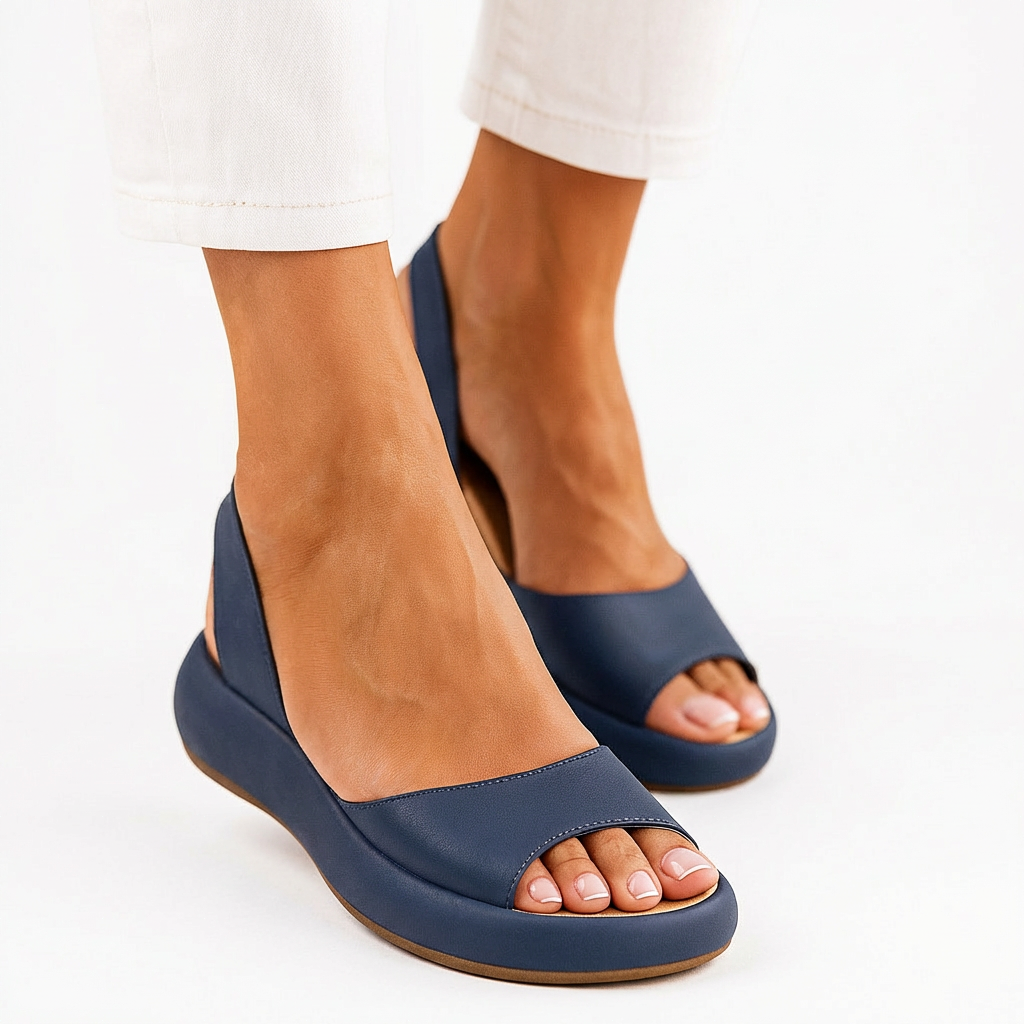 Evie™ | Antisklid Peep-Toe Sandaler – Stilren Stabilitet och Extrem Komfort