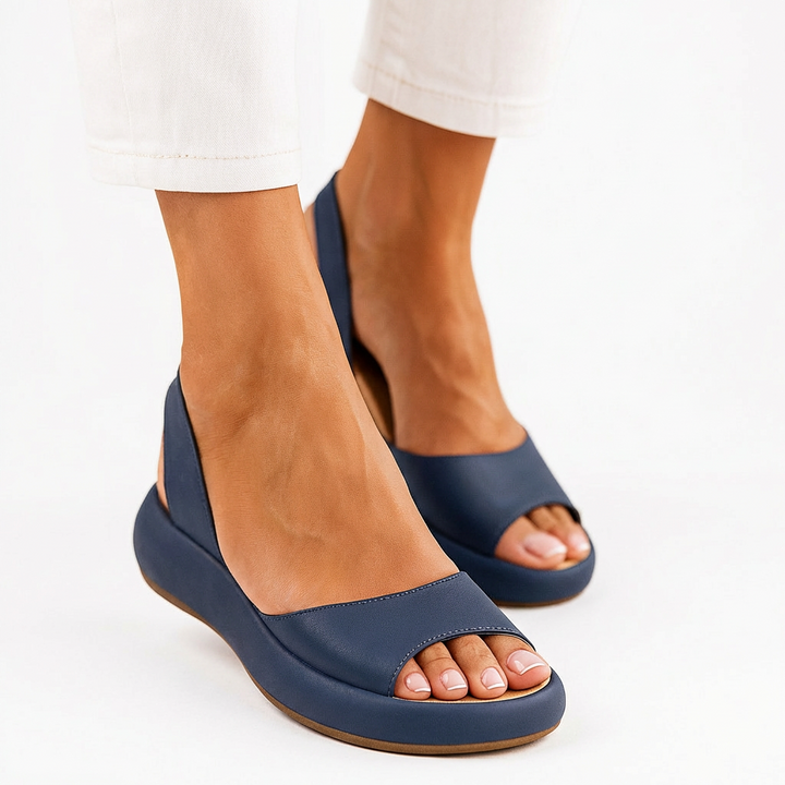 Evie™ | Antisklid Peep-Toe Sandaler – Stilren Stabilitet och Extrem Komfort