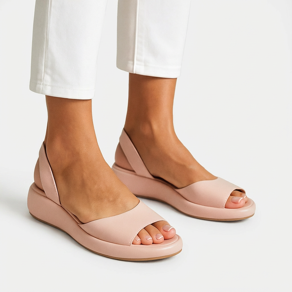 Evie™ | Antisklid Peep-Toe Sandaler – Stilren Stabilitet och Extrem Komfort