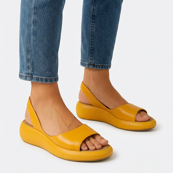 Evie™ | Antisklid Peep-Toe Sandaler – Stilren Stabilitet och Extrem Komfort