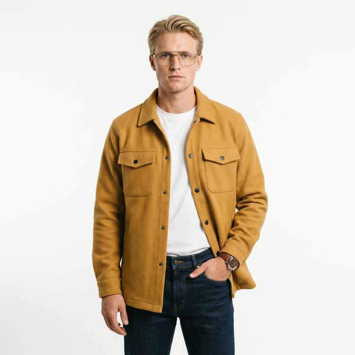Herr Oversize T-shirt och jacka i bomull, mångsidig och avslappnad stil