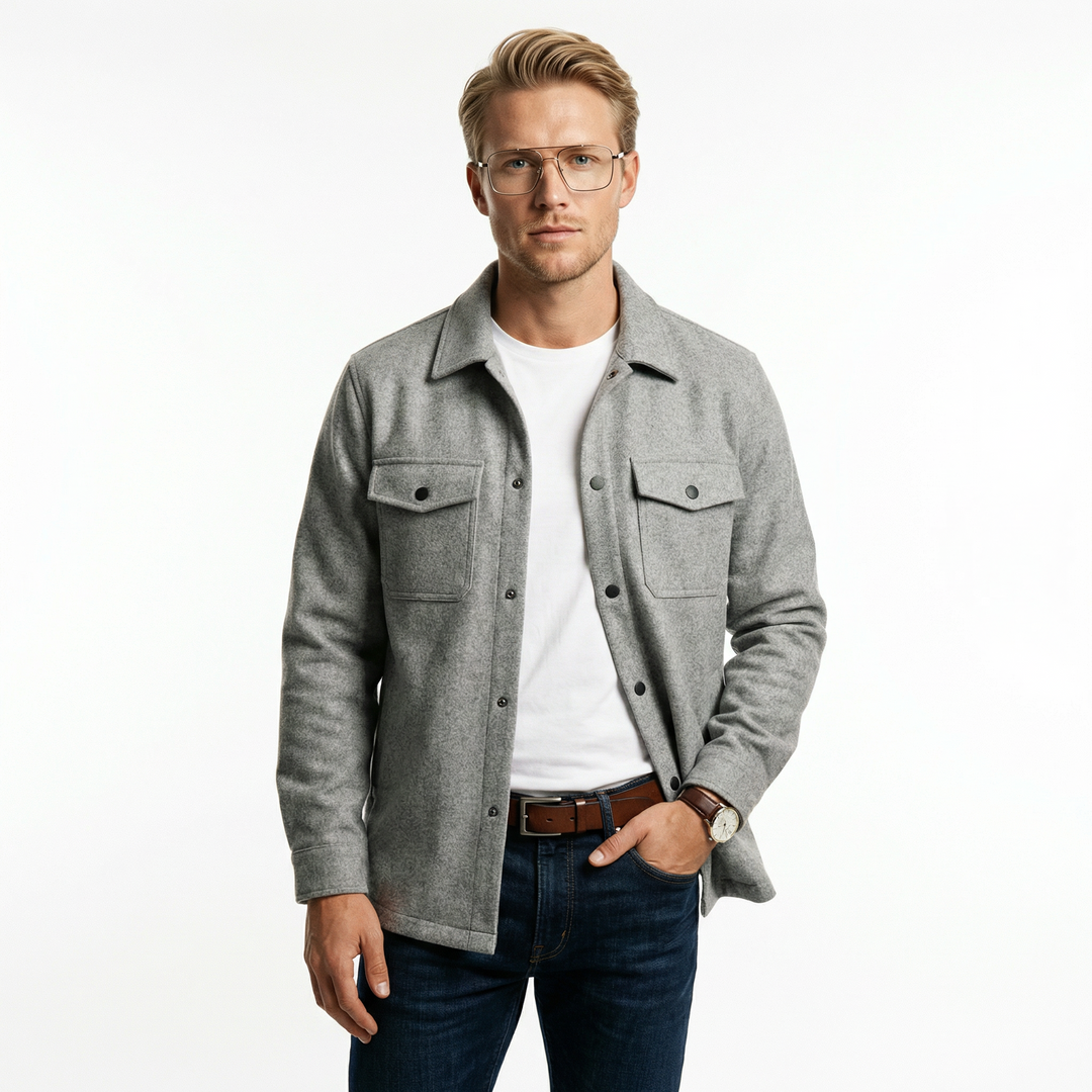 Herr Oversize T-shirt och jacka i bomull, mångsidig och avslappnad stil