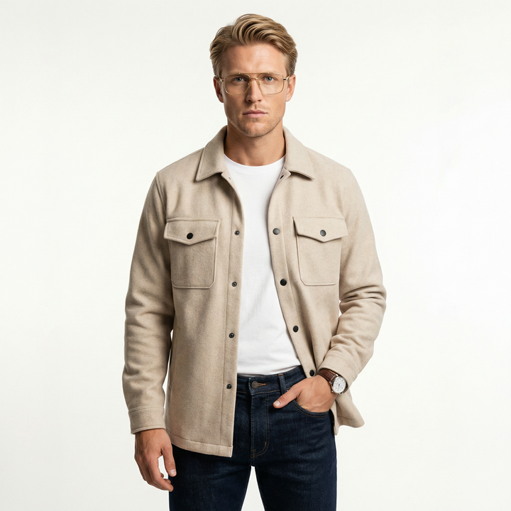 Herr Oversize T-shirt och jacka i bomull, mångsidig och avslappnad stil