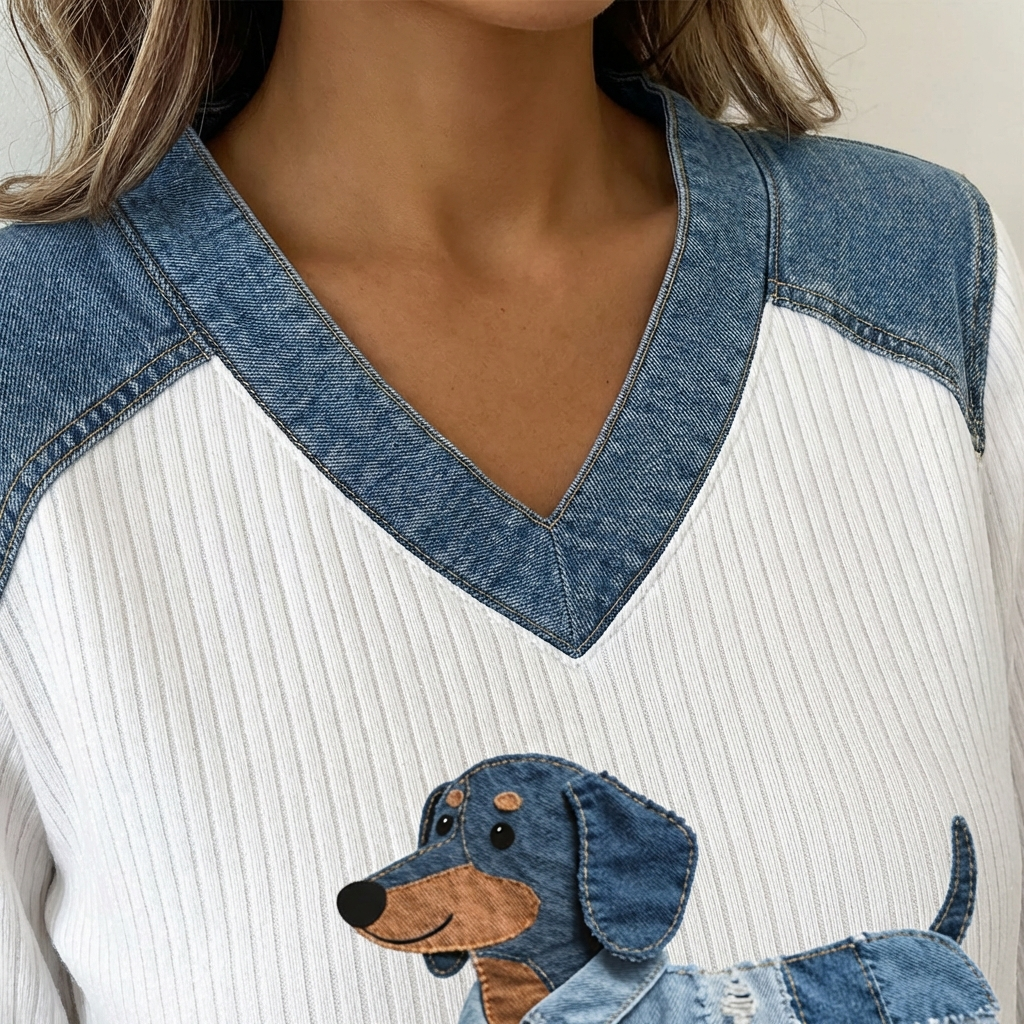 Stella™ | Konstnärlig denim-patchwork topp