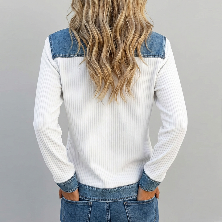 Stella™ | Konstnärlig denim-patchwork topp