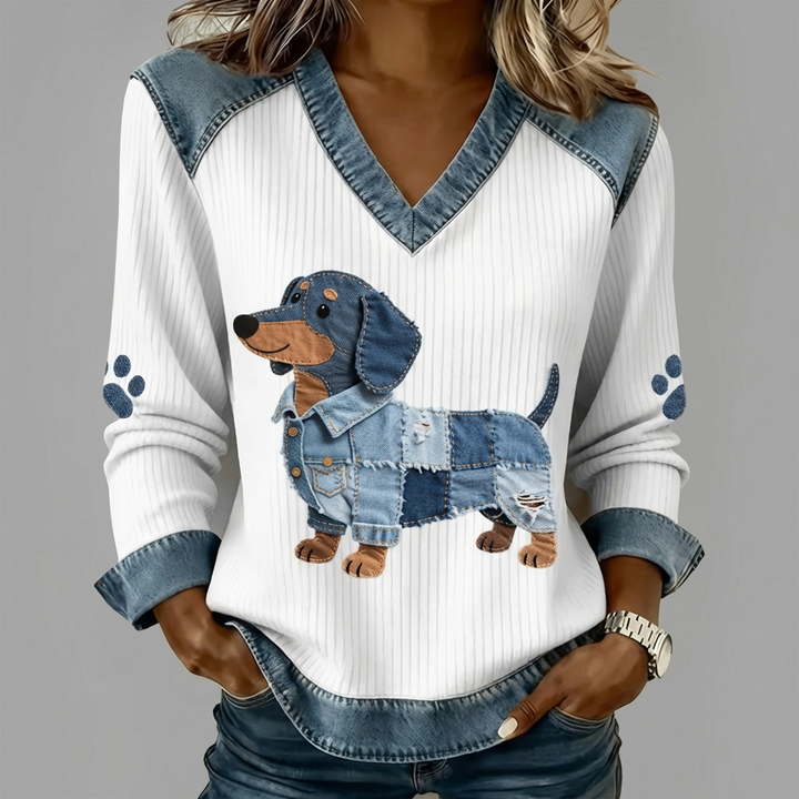Stella™ | Konstnärlig denim-patchwork topp