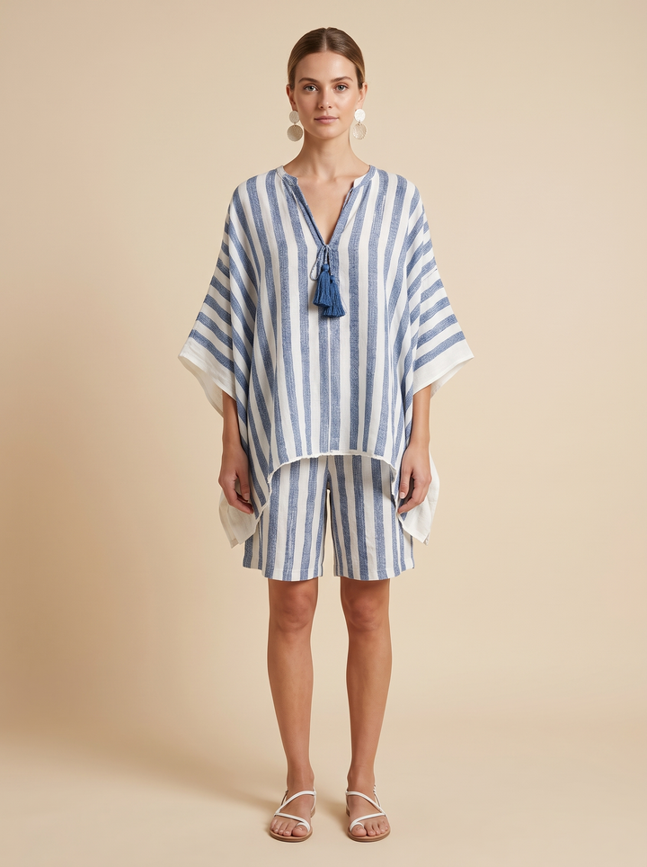 Malin | Randig Blus- och Shortsset