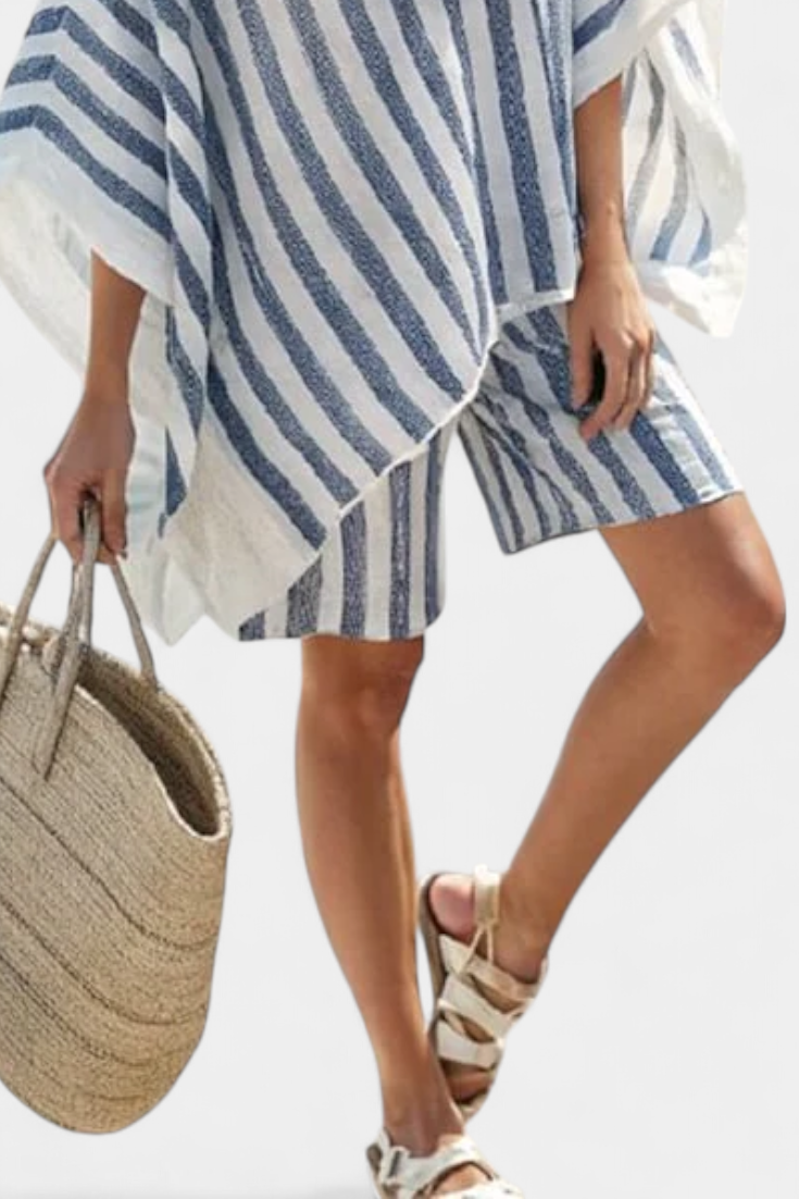Malin | Randig Blus- och Shortsset
