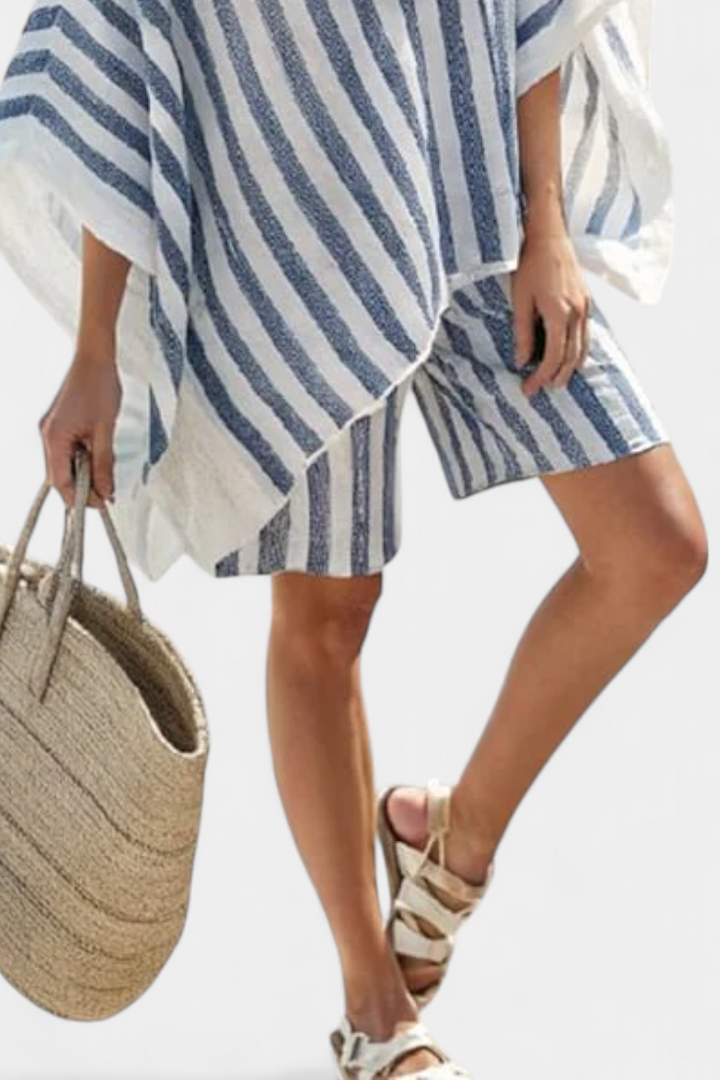 Malin | Randig Blus- och Shortsset