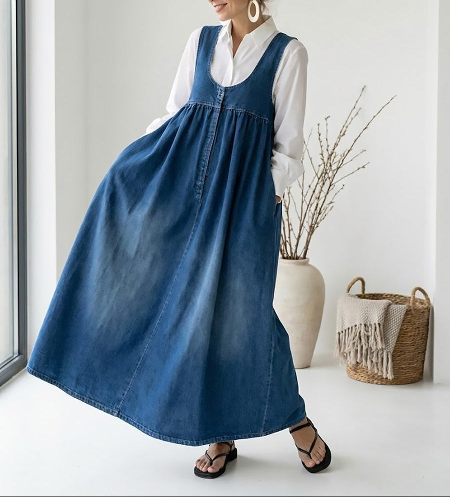 Ronja - Vintage Maxiklänning i Denim