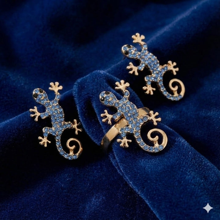 Geckoörhängen med lyckotalisman – gratis ring | Begränsat erbjudande